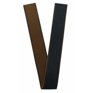 1 Seidenband 25 mm x 25 m - zweifarbig braun-schwarz