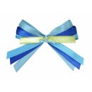 100 Schleifen mit Clip - M - Tricolore blau-blau-blau