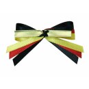 100 Schleifen mit Clip - M - Tricolore schwarz-rot-gelb