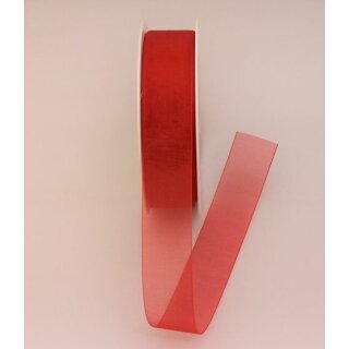 1 Organza-Schmuckband 25 mm x 50 m - rot