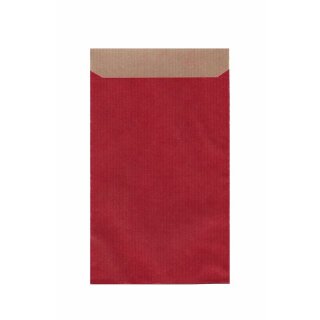 100 Geschenk-Flachbeutel 9,5 x 14 + 2 cm - rot