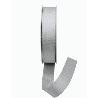 1 Brokat-Schmuckband 25 mm x 50 m - silber