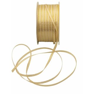 1 Seidenband mit Goldkante 3 mm x 50 m - champagner