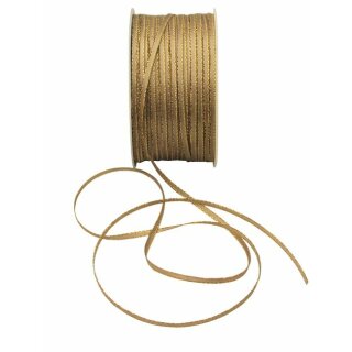 1 Seidenband mit Goldkante 3 mm x 50 m - milchkaffee