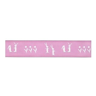 1 Schmuckband 25 mm x 25 m - Bunny School rosa