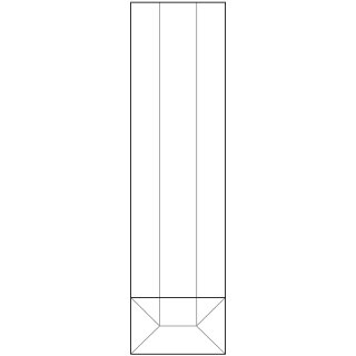 100 Polypropylen-Blockbodenbeutel 100 + 60 x 370 mm