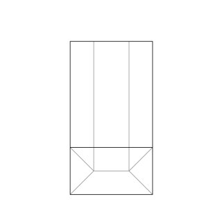 100 Polypropylen-Blockbodenbeutel 140 + 80 x 260 mm