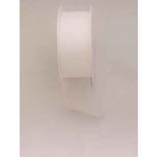 1 Organza-Schmuckband 40 mm x 50 m - weiß