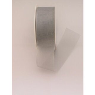 1 Organza-Schmuckband 40 mm x 50 m - silbergrau