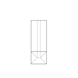 100 Polypropylen-Blockbodenbeutel 75 + 60 x 210 mm