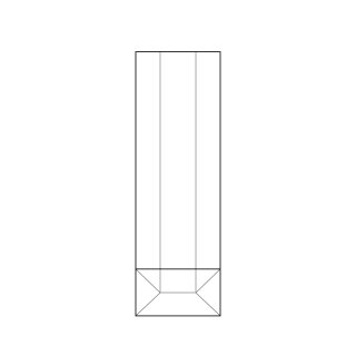 100 Polypropylen-Blockbodenbeutel 90 + 50 x 280 mm