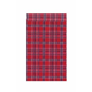 100 Geschenk-Flachbeutel 9,5 x 14 + 2 cm - Tartan rot