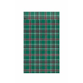 100 Geschenk-Flachbeutel 9,5 x 14 + 2 cm - Tartan grün