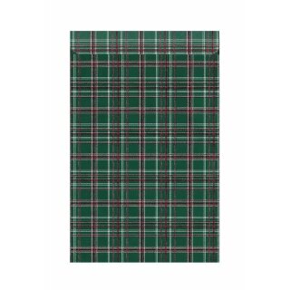 100 Geschenk-Flachbeutel 13 x 18 + 2 cm - Tartan grün