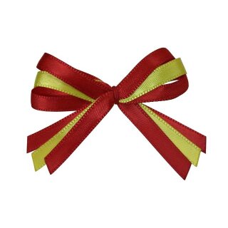 100 Schleifen mit Klebemarke - M - Tricolore rot-gelb-rot