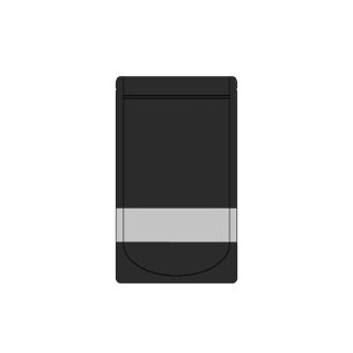 1000 Standbodenbeutel 130 x 225 + 70 mm - schwarz mit Sichtfenster