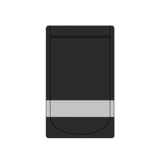 1000 Standbodenbeutel 160 x 270 + 80 mm - schwarz mit Sichtfenster