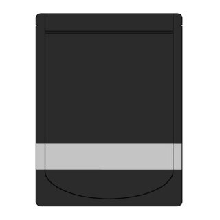 500 Standbodenbeutel 250 x 340 + 130 mm - schwarz mit Sichtfenster